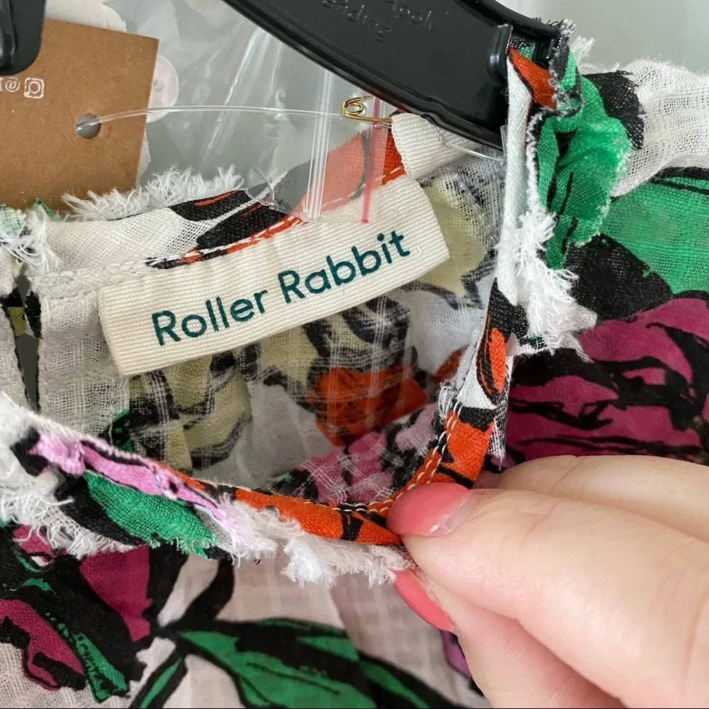 NWT Roller Rabbit Toddler Girls Jorales Hawaiian Print Cap Sleeve Top - Picture 4 of 4